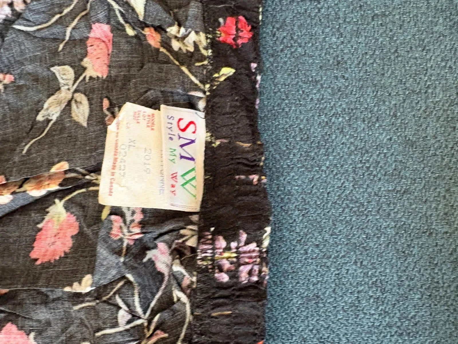 Saia midi SMW Style My Way XL fluida florida com botões na frente 100% rayon – photo 3